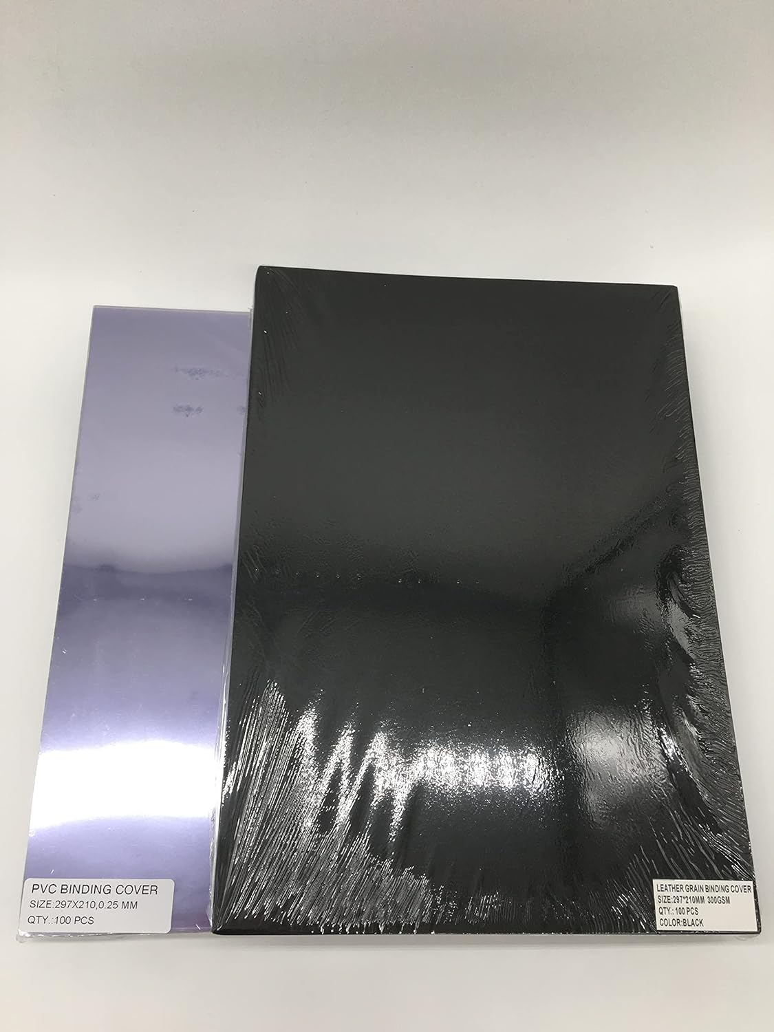 25X A4 Clear Cover 200 Micron + Leathergrain 230Gsm + Binding Comb (12/14/16/19Mm) Black image number 2