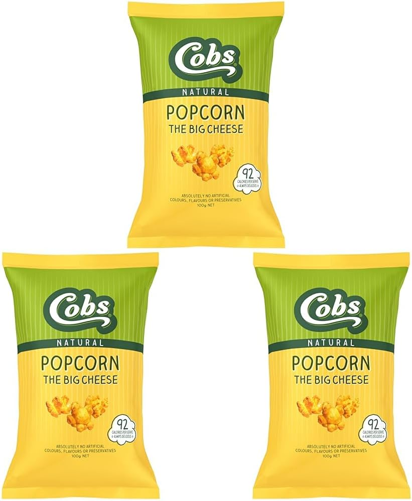 Cobs Natural the BIG CHEESE Popcorn 100G Bag X 12 (1200G Total) image number 5