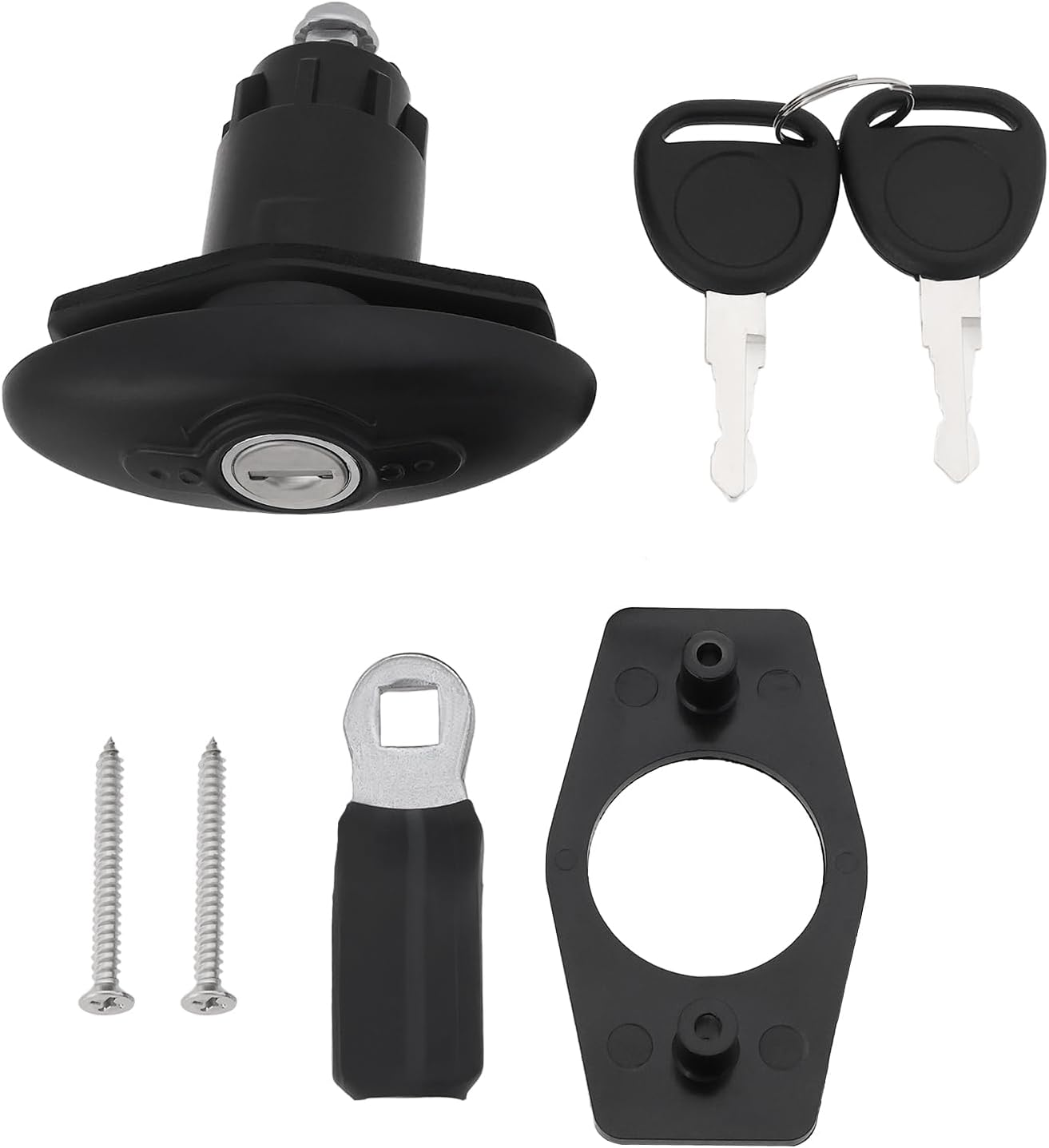 Emagtech 1 Set Caravan Cabin Door Lock with 2 Keys Suitable for 35Mm Door Thickness RV Door Lock with Baggage Locker for Travel Trailers image number 2