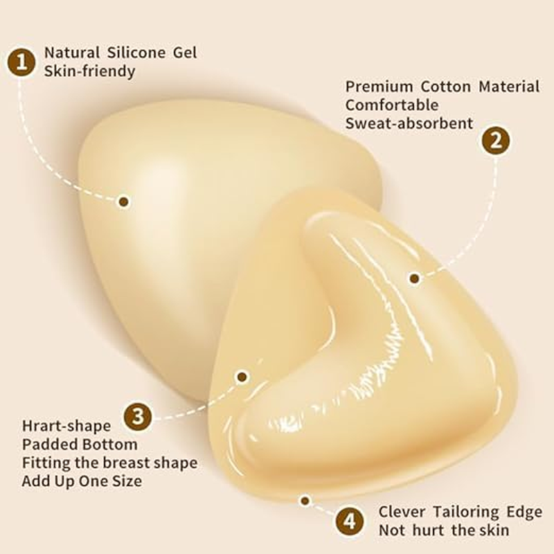 SZHENGSHAN Self Adhesive Push-Up Inserts, 1Pair a Cup Triangular Invisible Push-Up Pads,Sticky Bra Inserts Adhesive Bra Pad Push up Pads