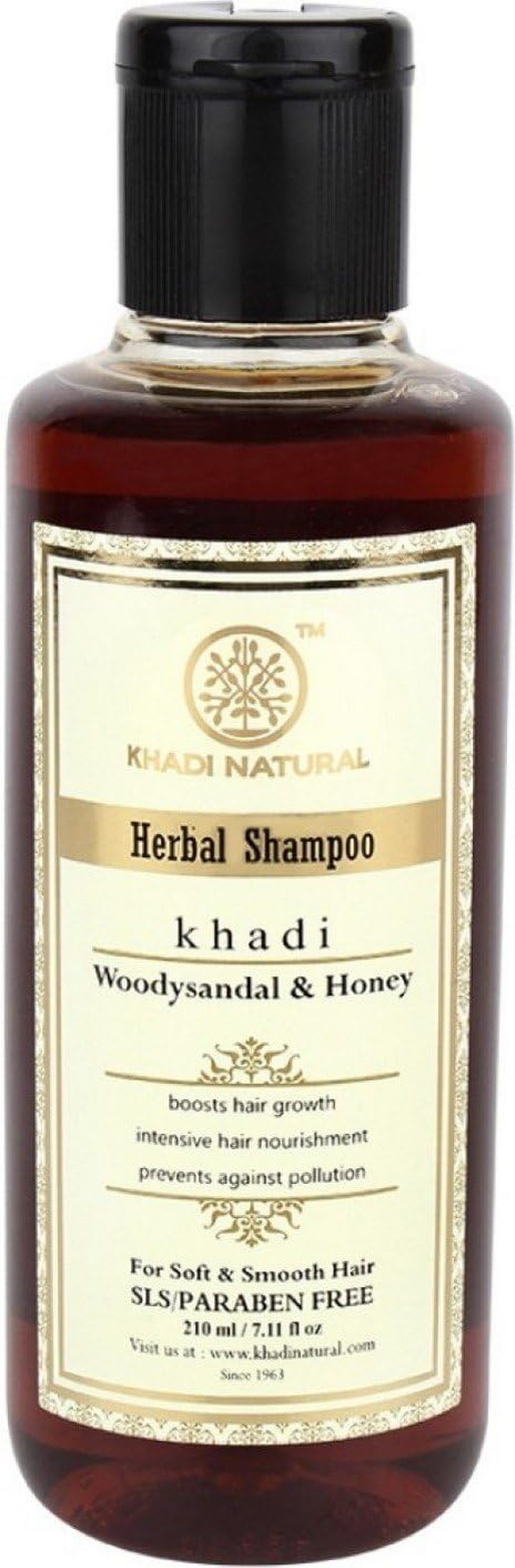 Khadi Natural Woody Sandal & Honey Cleanser - SLS & Paraben Free Herbal Shampoo
