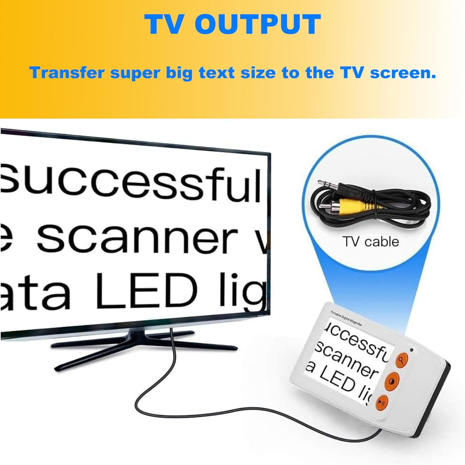 AUTENS 3.5" Portable Digital Video Magnifier, Handheld with 2X-25X Zoom, 8 Color Modes & TV Output, Electronic Reading Aid for Low Vision, Foldable Stand, Carrying Bag Included image number 6