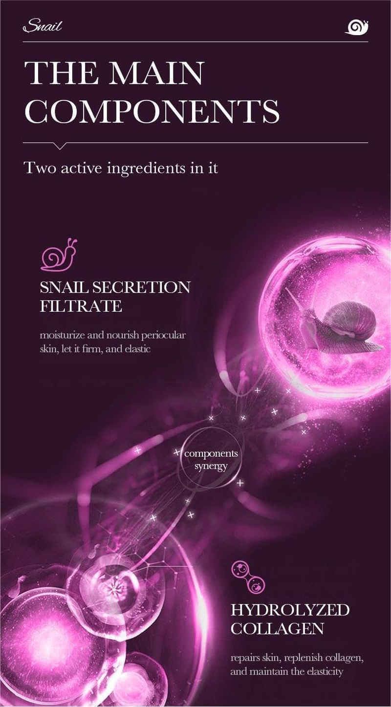 Snail Recombinant Collagen Eye Cream for Dark Circles and Puffiness, Eye Cream, under Eye Cream for Dark Circles, Improve Dry Eye Cream image number 2