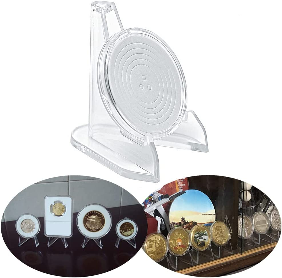 30 Mini Display Stands - Transparent Easel Holders for Coin, Medal, Card
