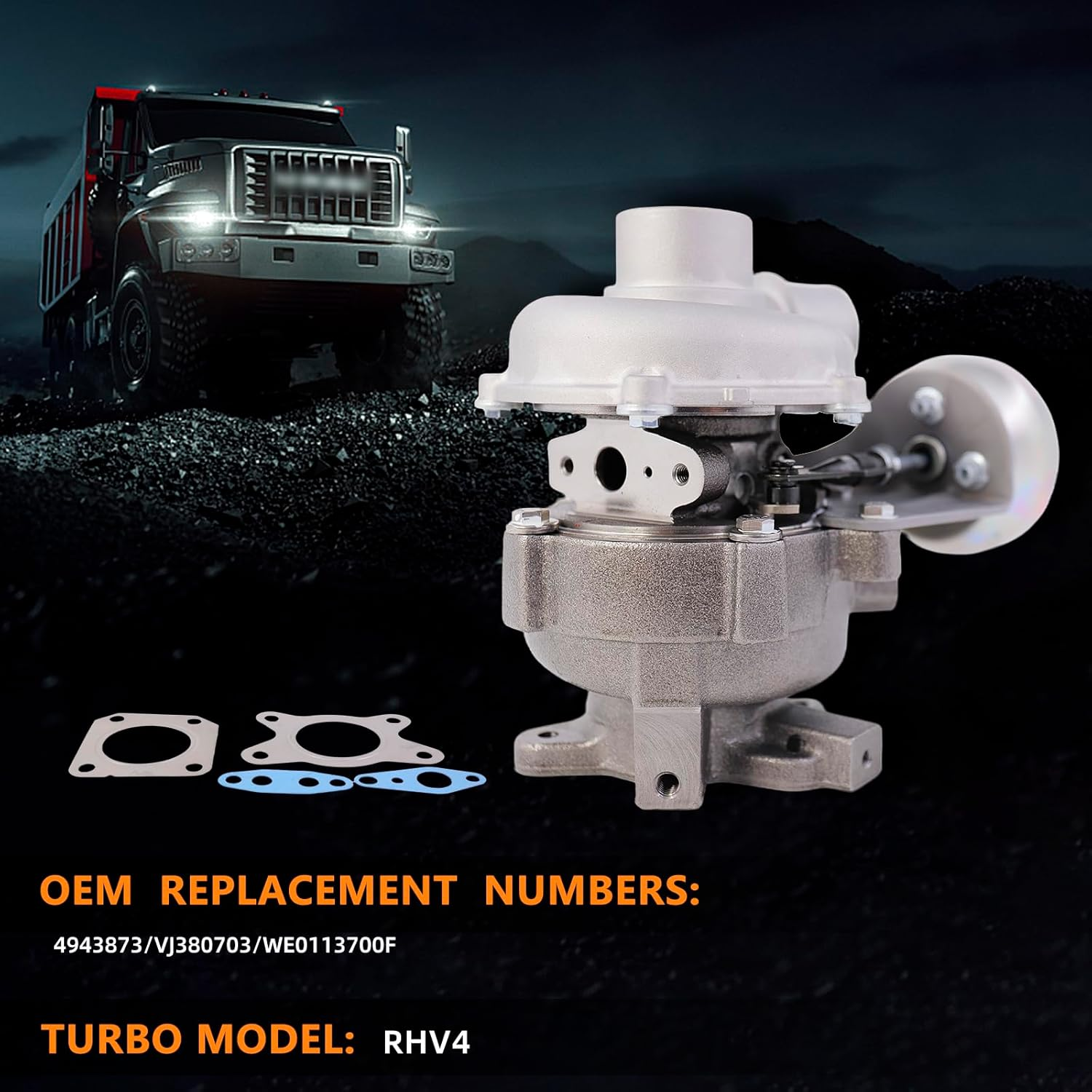 RHV4 Complete Turbo Turbocharger Compatible with Mazda BT-50 2.5 MRZ-CD 2006-105/143 Wlaa;Compatible with Ford Ranger 3.0 TDDI TDCI 2006-105/143 WLAA image number 4