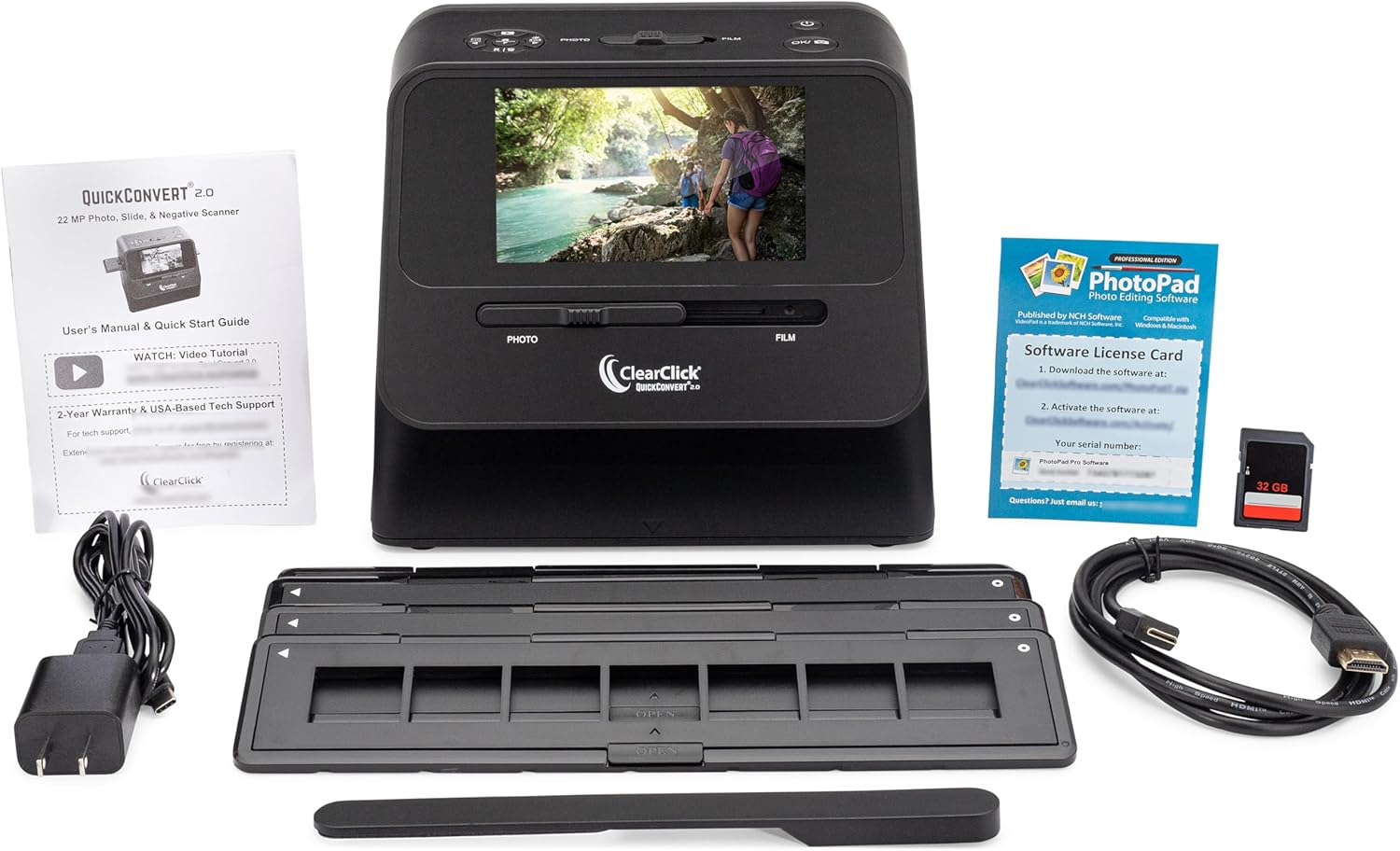 Clearclick 14 MP Quickconvert 2.0 Photo Slide and Negative Scanner - Scan 4X6 Photos & 35Mm 110 126 Film image number 1