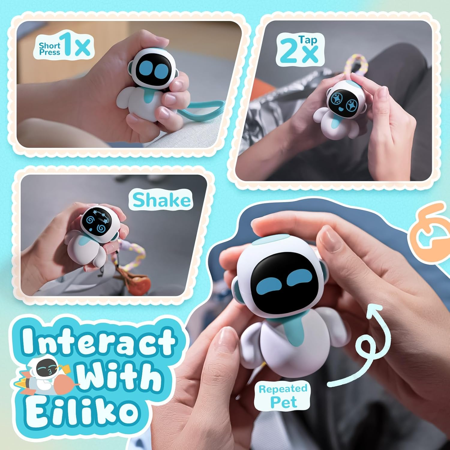 ENERGIZE LAB Eiliko - Portable Eilik Robot with AI, Fun Electronic Pendant Toys, Gifts for Couples and Best Friends. image number 3