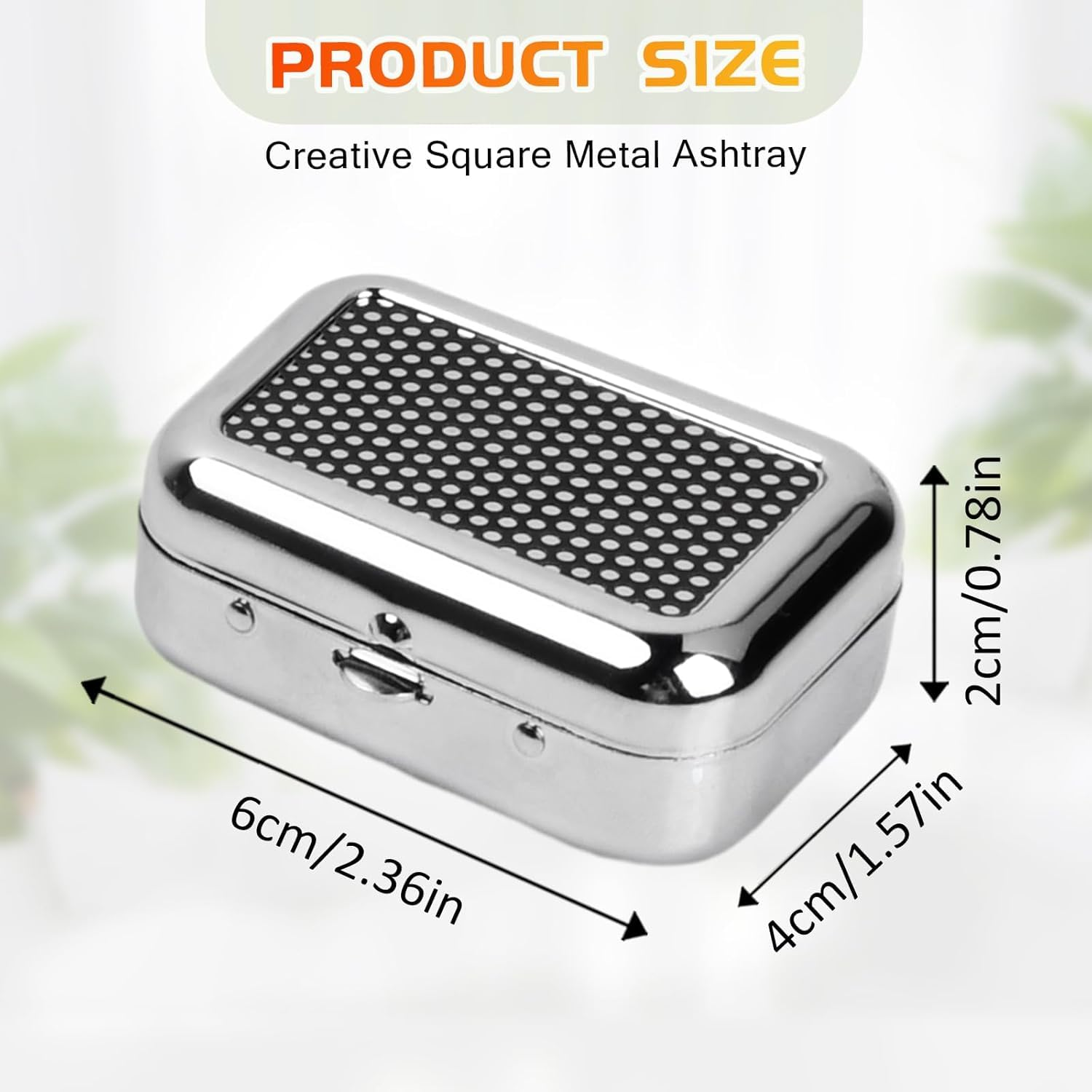 1Pc Pocket Ashtray Mini Square Metal Ashtray with Lid,Mini Portable Ashtray Square Metal Ashtray,Metal Mini Pocket Travel Ashtray image number 3