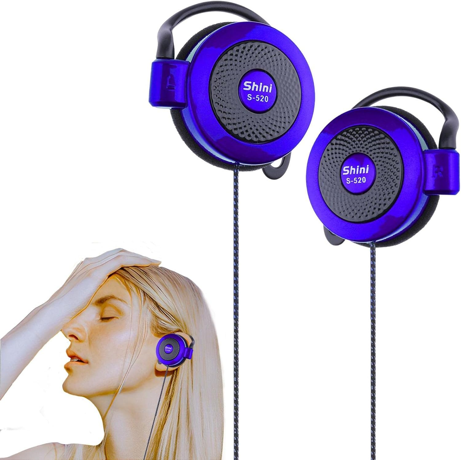 Clip Earphones Wired - 3.5Mm Ear Hook Stereo Earbuds - Compatible with MP4 and Most Mobile Phones for Running Hiking Exercising and Daily Life Buniq