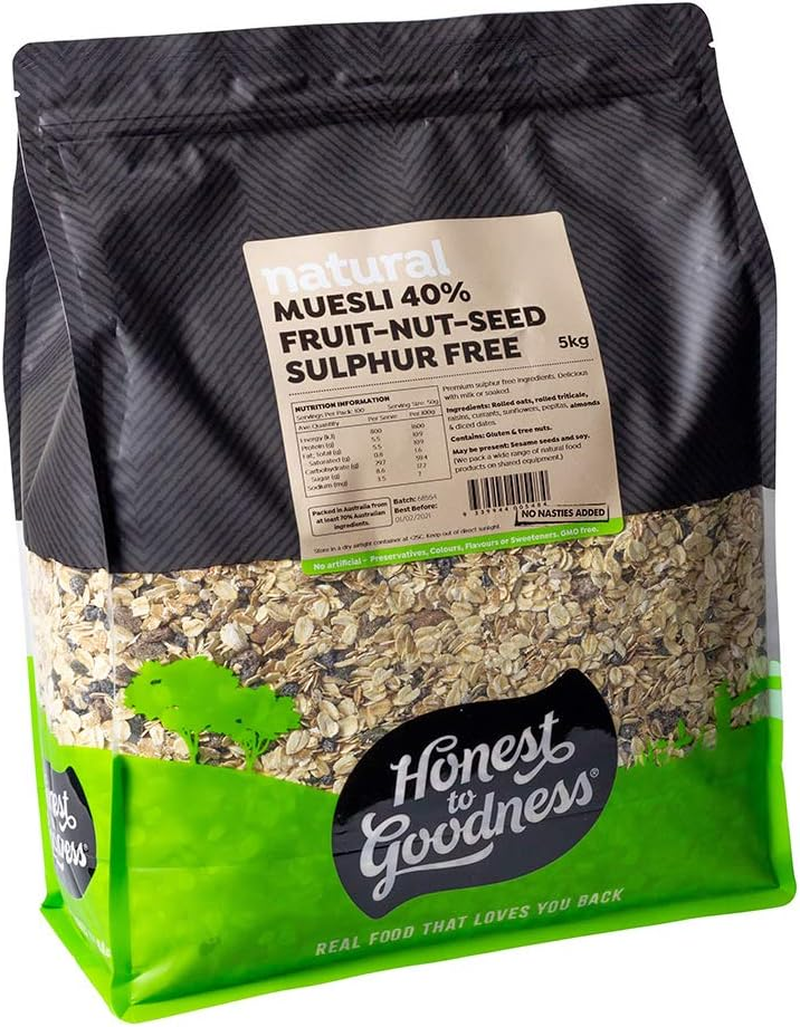 Honest to Goodness Sulphur Free Fruit & Nut Muesli, 5KG image number 1