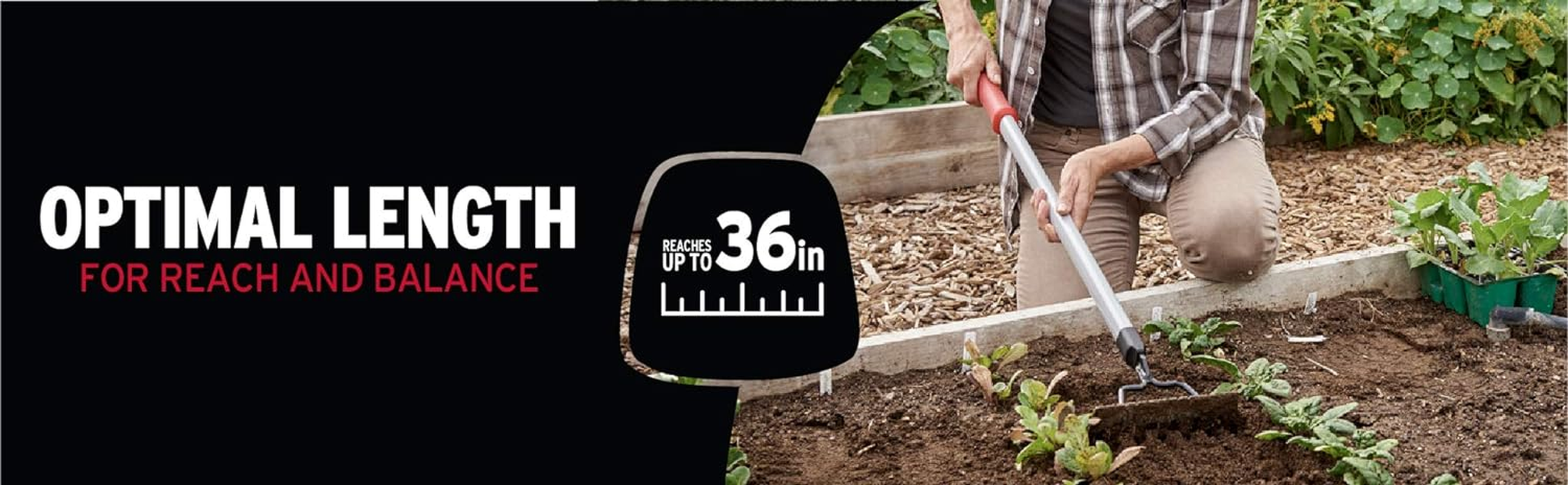 Corona Tools GT 3234 Reach 7-Tine Extended Rake, Silver,Red,Black