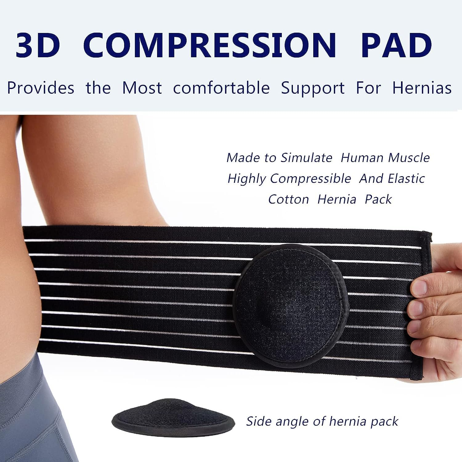 Umbilical Hernia Belt for Men and Women - Abdominal Support Binder with Compression Pad - Navel Ventral Epigastric Incisional and Belly Button Hernias Surgery Prevention Aid image number 2