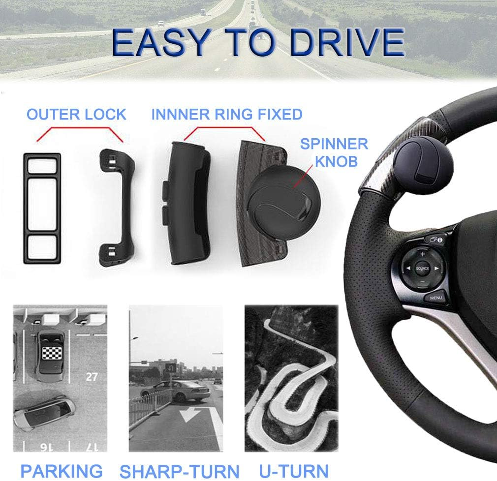 JONMON Steering Wheel Spinner Knob - Universal 360 Degrees Car Vehicle Suicide Power Booster Ball Handle Steering Wheel Accessories for Cars, SUV, Trucks image number 2