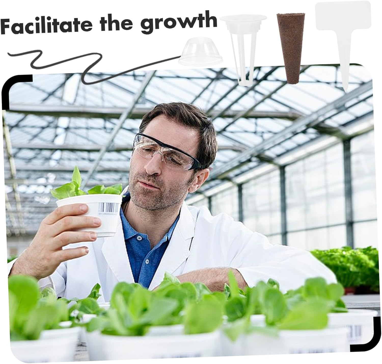 PAMINGONO 1Set Hydroponics Planting Kit with Plant Growth Sponges Containers for Indoor Hydroponic Gardening for Compatible Systems image number 2