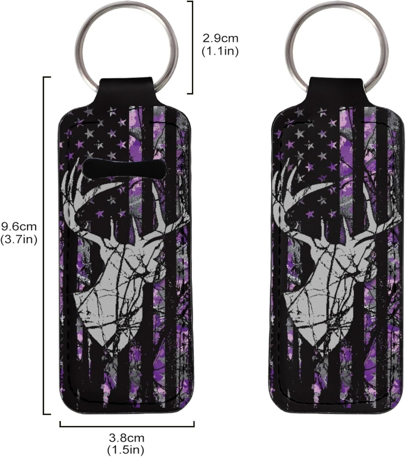 Gearider Fashion Women Lipstick Balm Holder with Metal Key Ring Lightweight Durable Fit for Travel - Boho Floral Hummingbird Design image number 7