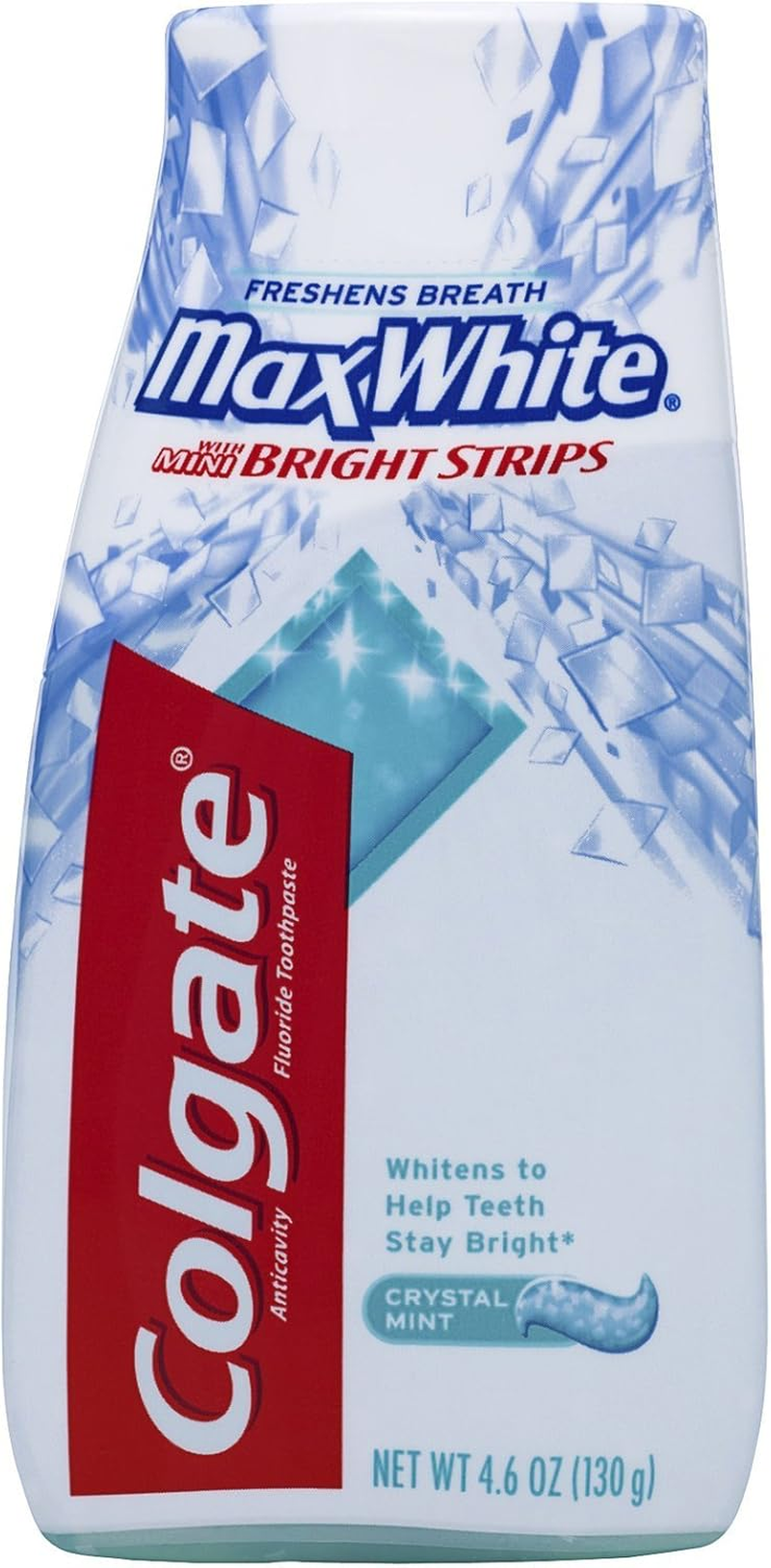 Colgate Max White Toothpaste with Mini Breath Strips - 4.6 Oz - Crystal Mint