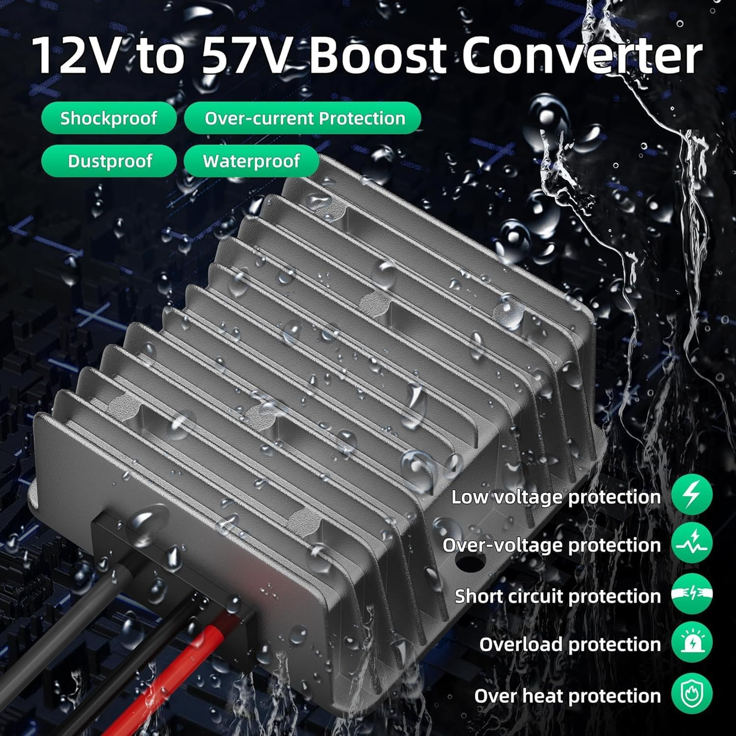Adapter for Starlink Mini/Starlink Gen 3&ndash;DC Power Converter 12V to 30V 3.5A /12V to 57V 4.5A for RV Camping, Trucks, Easy-To-Install Power Supply (12V to 57V 1M Starlink Gen 3)
