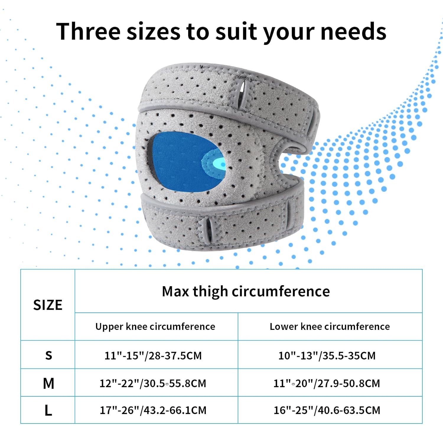 Patella Knee Brace (2-Pack) with Silicone Pads, Adjustable Support Sleeve with Magic Tape, Improve Your Knee Alignment (Large) image number 5