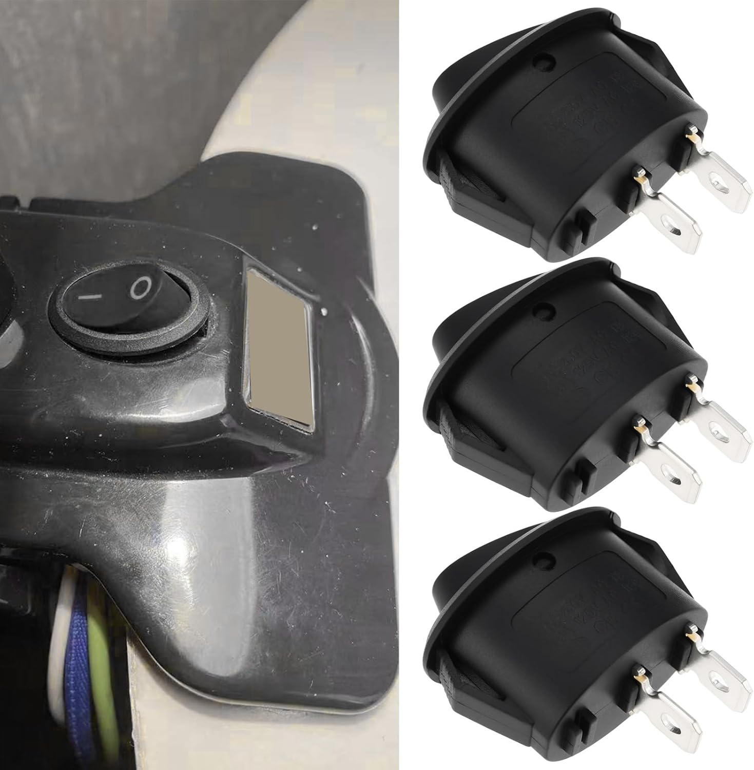 YINETTECH 5Pcs SPST Oval Rocker Switch 2Pin Toggle Switch 6A/250VAC 10A/125VAC for DIY Electronics image number 6