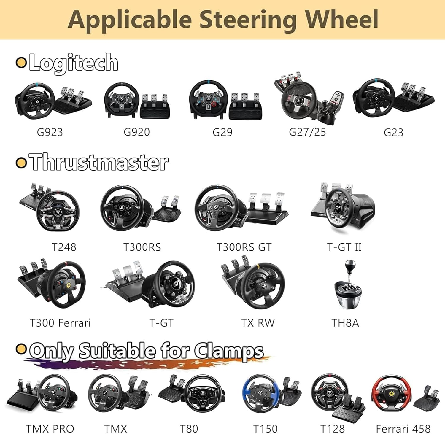 Sim Racing Wheel Stand, Adjustable Steering Simulator Gaming Cockpit, Compatible with Logitech G25,G27,G29,G920, Black 58 * 48 * 80CM image number 4