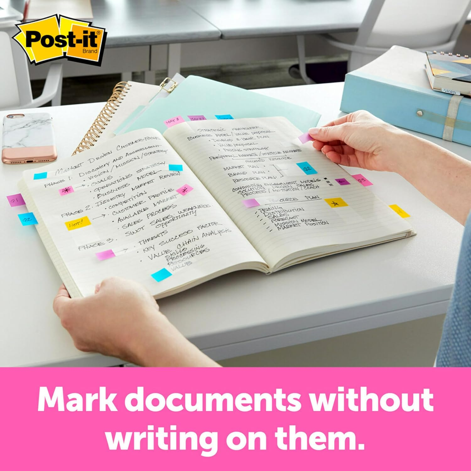 Post-It Flags, 200/High Volume Desk Grip Dispenser, 25.4Mm Wide, Yellow (680-HVYW) image number 2