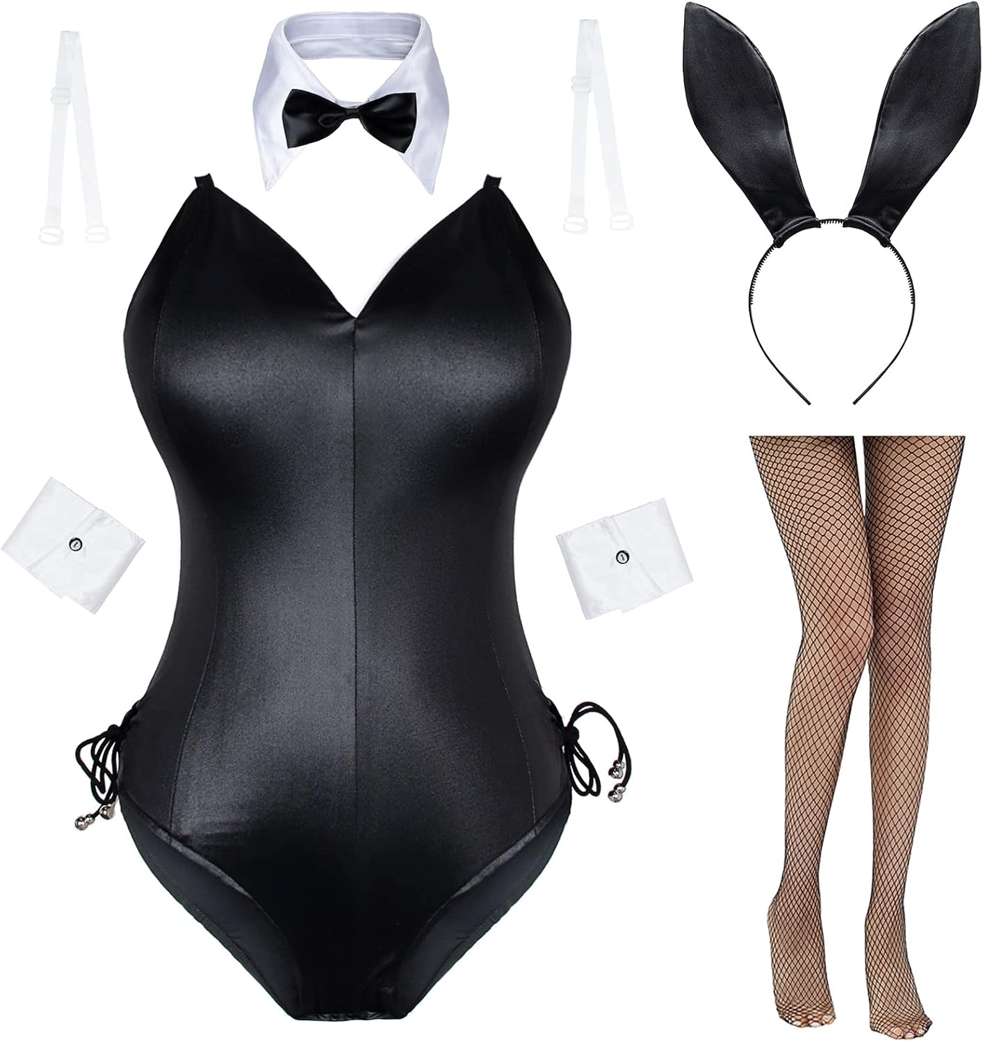 Aimina Womens Bunny Costume Girl Suit Senpai Cosplay Anime Role Costume One Piece Bodysuit Stockings Set