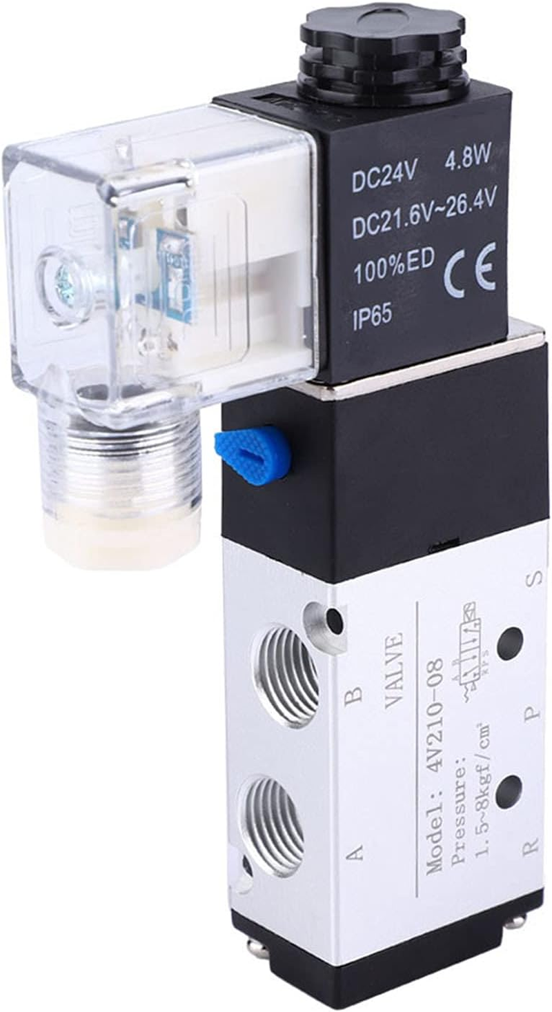 4V210-08 Solenoid Air Valve 2 Position 5 5 Port Pneumatic Control Valve for Industrial Use (DC24V) image number 1