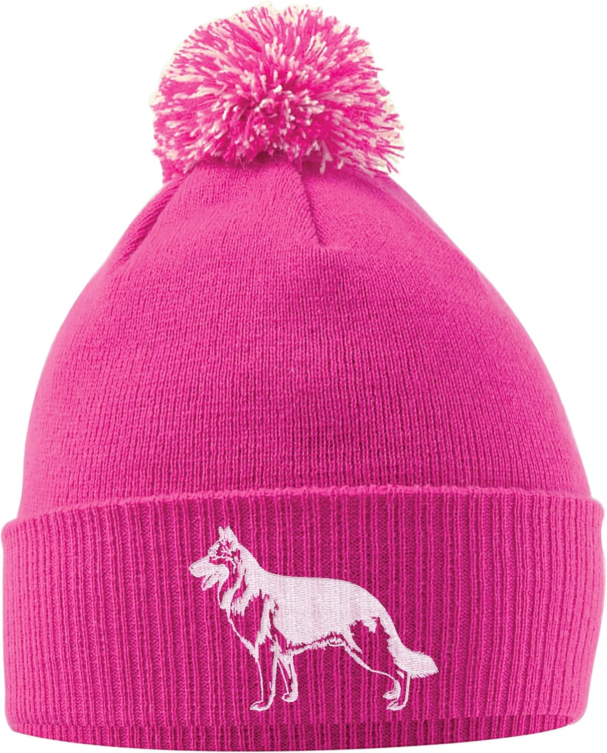 Purple Print House German Shepherd Bobble Hat - German Shepherd Beanie Hat with Bobble - Christmas Alsatian Dog Lover Gift Idea for Men Women Kids