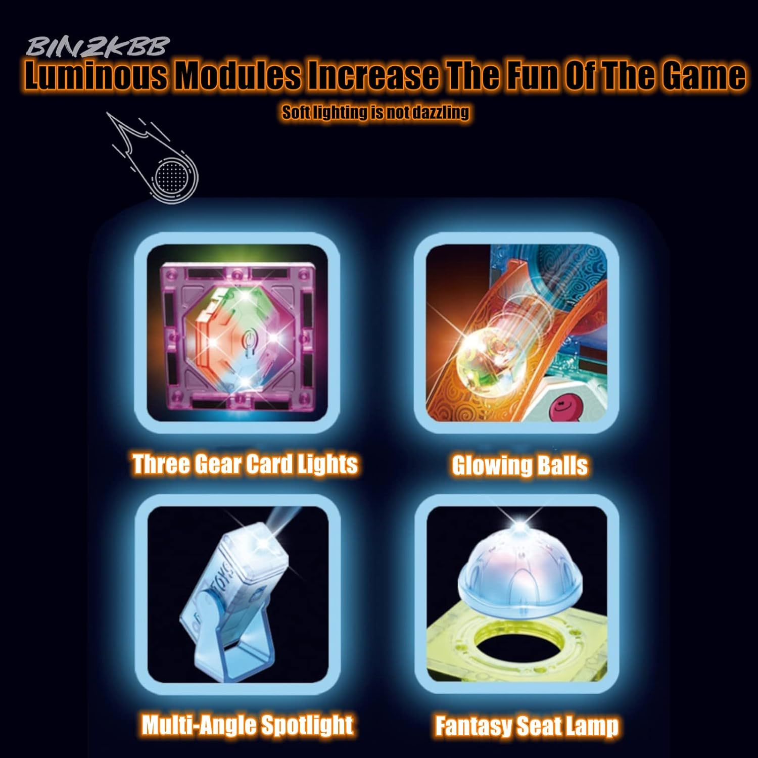 BINZKBB Light Magnetic Tiles Building Blocks for Kids,3D Clear Educational STEM Building Toys,Magnetic Marble Run Blocks Toys for Kids Ages 3 4 5 6 7 8 10+Year Old Boys Girls Creative Gift(110 PCS) image number 5