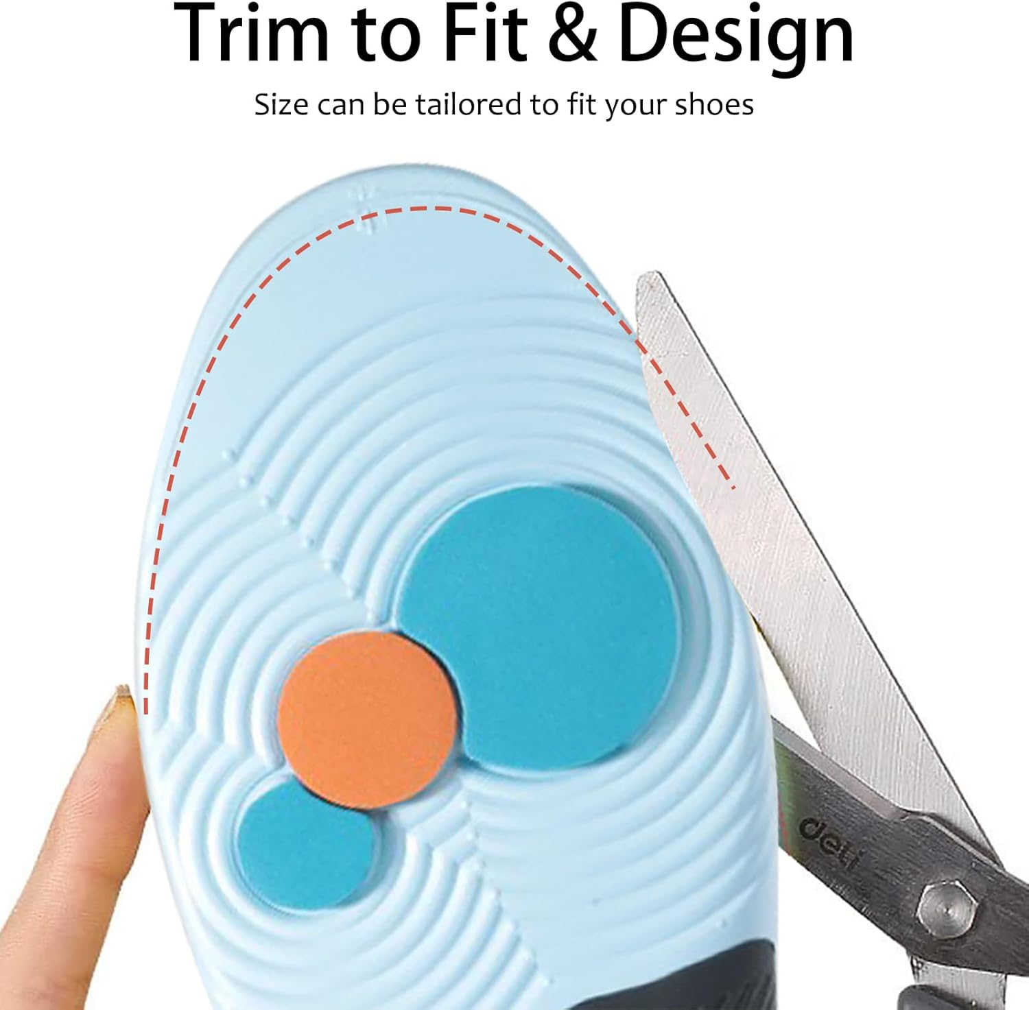 Anti-Fatigue Arch Support Insoles Orthotic Insoles with Arch Support Full Length Heel Seats Gym Insoles Pain Relief Running/Gym/Work (40.5-41.5) image number 4