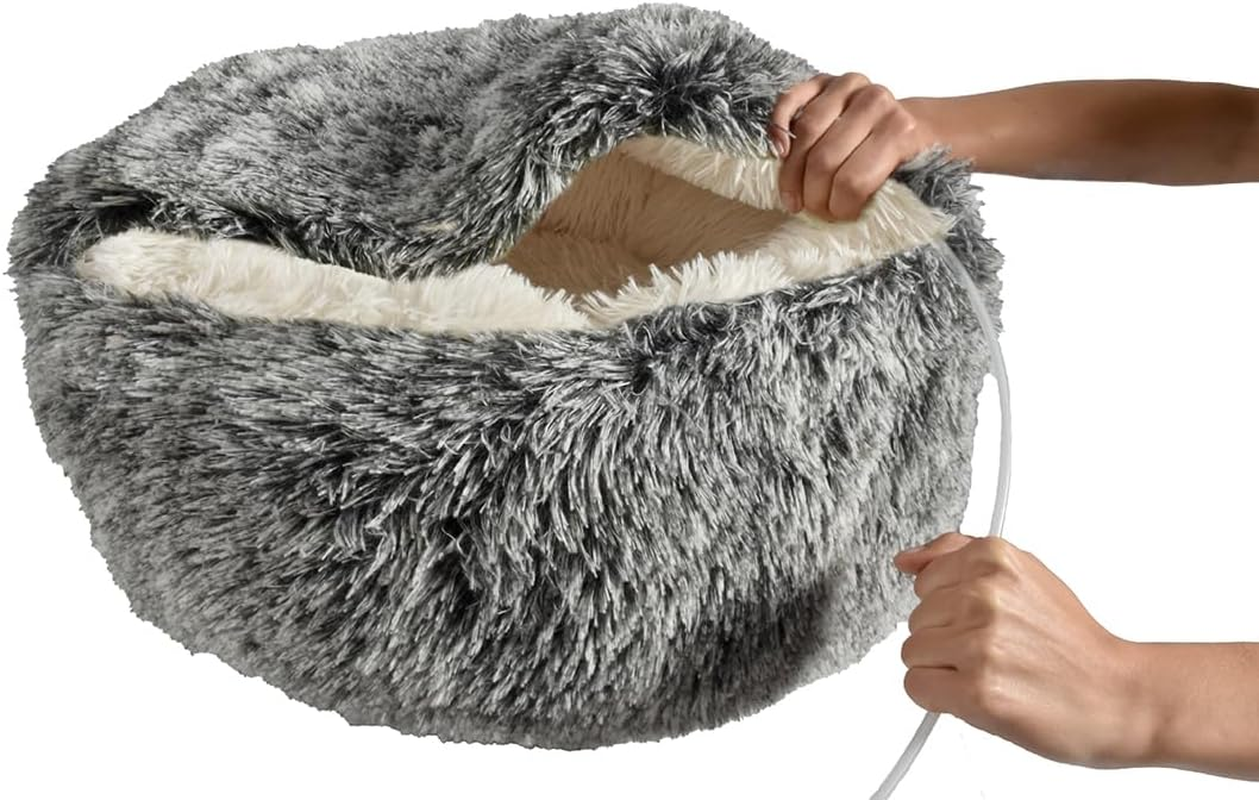 Bobby Poilu Extra Soft Plush Bubble Cat Bed Cushion for Small Dogs and Cats, Machine Washable, Beige, 50 X 35 X 20 Cm