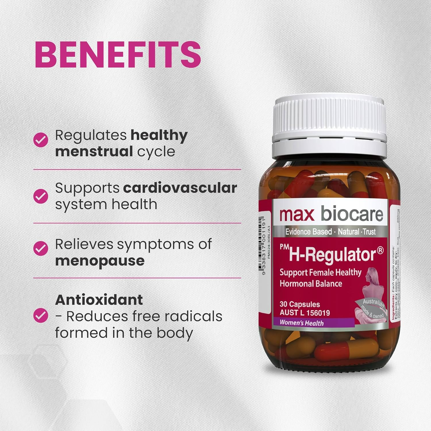 H-Regulator Menopause Supplement with Isoflavones - 30 Capsules image number 2