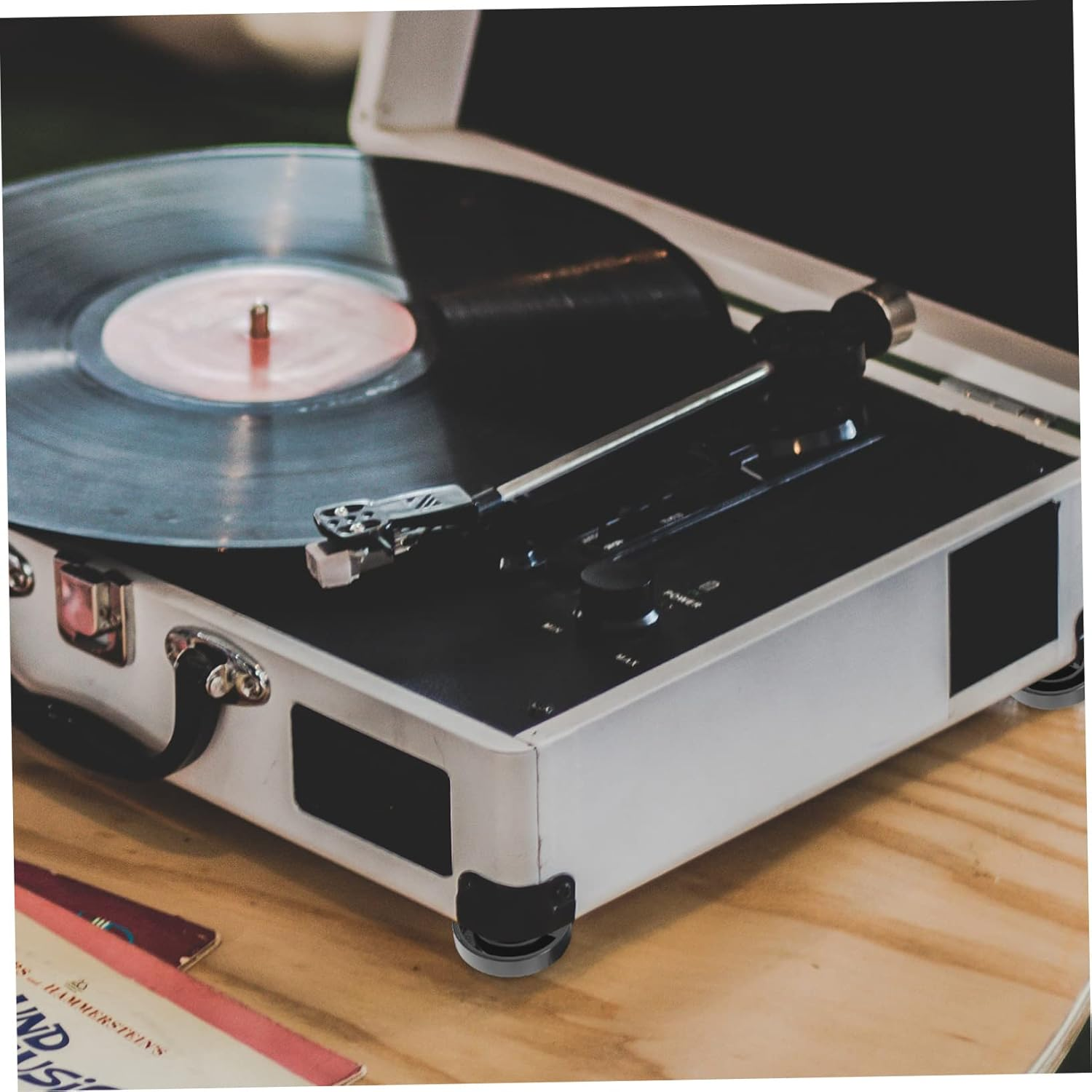 LAPYAPPE 4Pcs Speaker Isolation Feet Shockproof Speaker Base Mats for Hifi Audio Amplifier and Subwoofer Black 40X12Mm for Home Theater Equipment image number 2