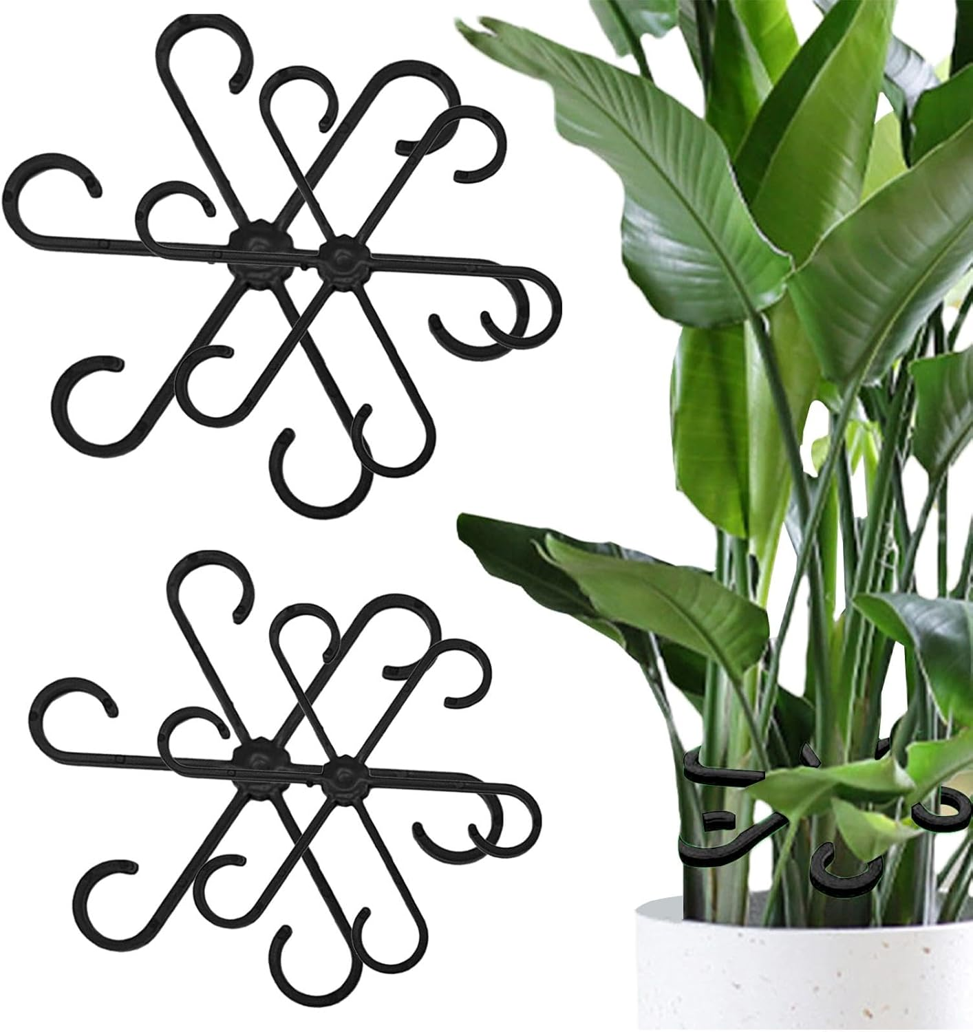 Plant Stem Holder, Climbing Indoor Plant Trunk Support, 4PCS Plants Support Stake, Reusable Flower Plants Stakes Climbing Houseplant Trellis for Potted Plants