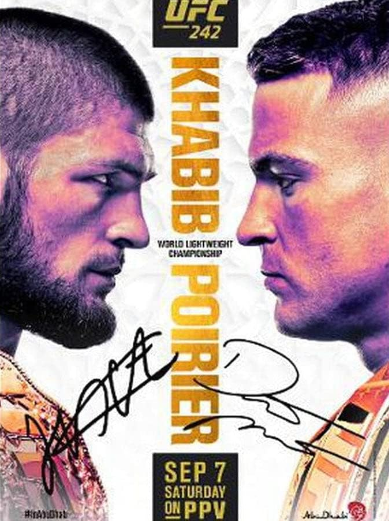 Klovaphotos Khabib Nurmagomedov Vs Dustin Poirier MMA UFC Signed Poster A4 210X297Mm