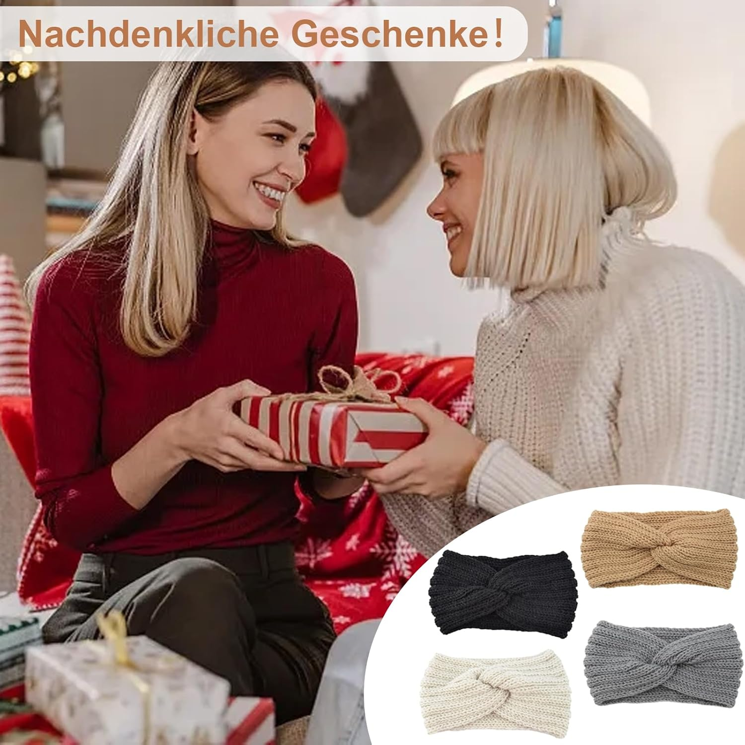 Cfcyhla Pack of 4 Women'S Winter Knitted Headband Women Girls Women Hair Bands Wide Ear Warmers Crochet Elastic Hair Accessories for Outdoor Sports, Skiing, Running image number 6