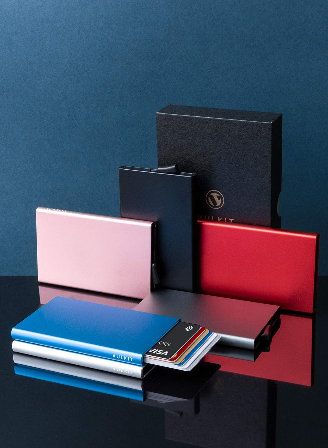 Pop up Wallet, Slim Minimalist Credit Card Holder for Men and Women RFID Blocking Mini Metal Case image number 6