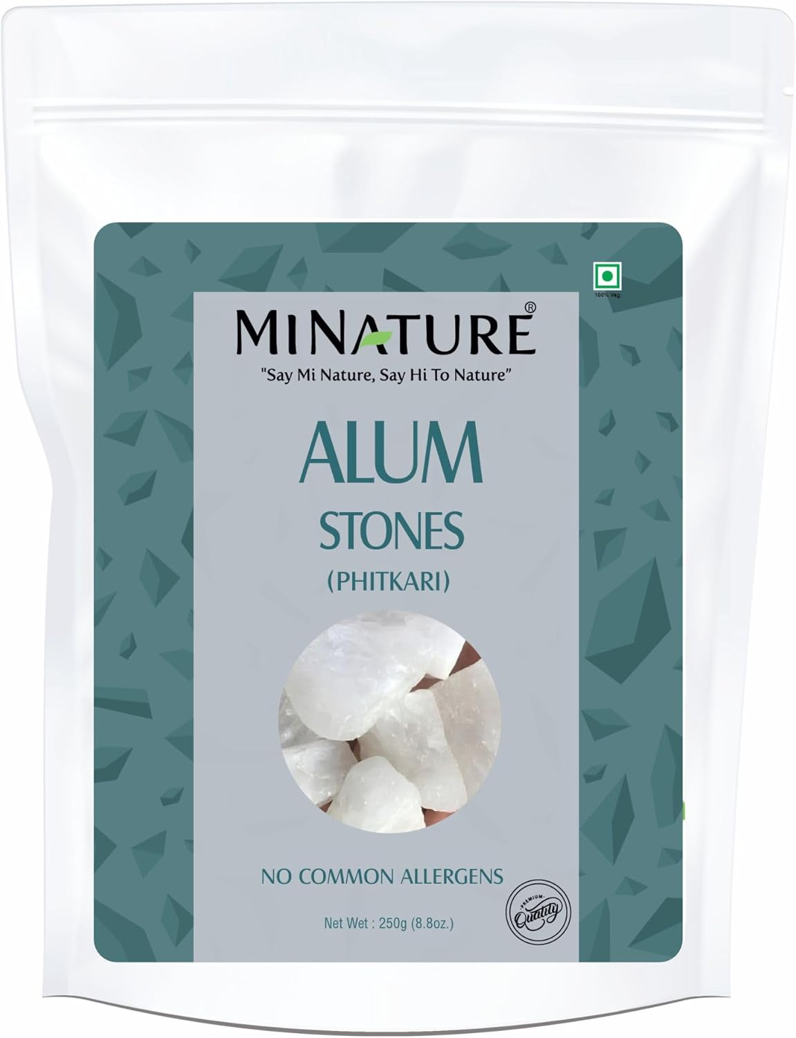 Alum Stone(Phitkari) by Mi Nature | for Skin Care | Water Purify| Pure Alum Stone (Potassium Alum) (Fitkari)|Cruelty Free | Post Shave Use| for Natural Deodrant | (250G)(8.8Oz) image number 3