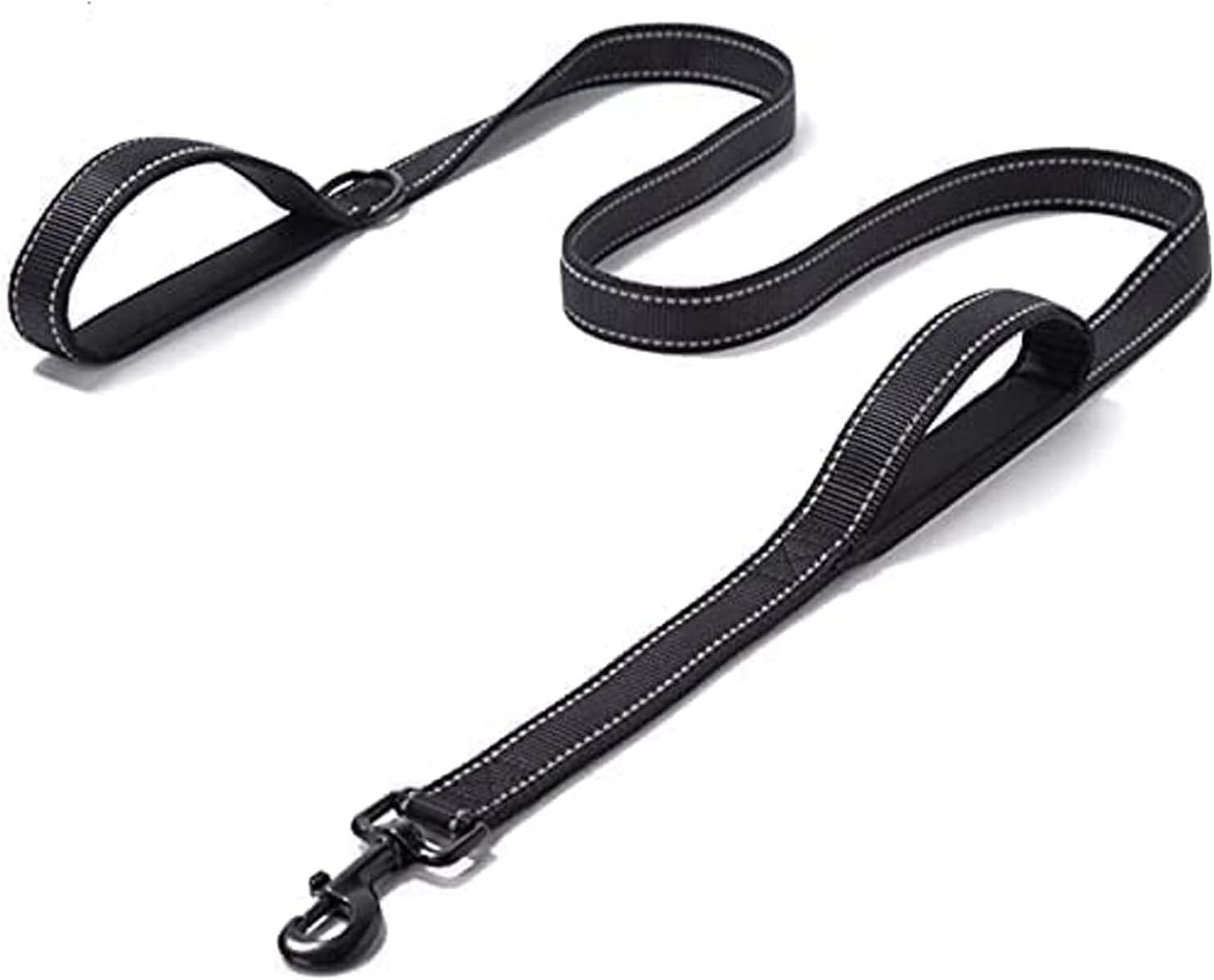 Edipets, Large Dog Leash with Double Padded Handle, Reflective 6Ft Non-Slip Dog Leash for Medium Large Dogs for Walking Your Pet (Black/Black) - Black/Green image number 5