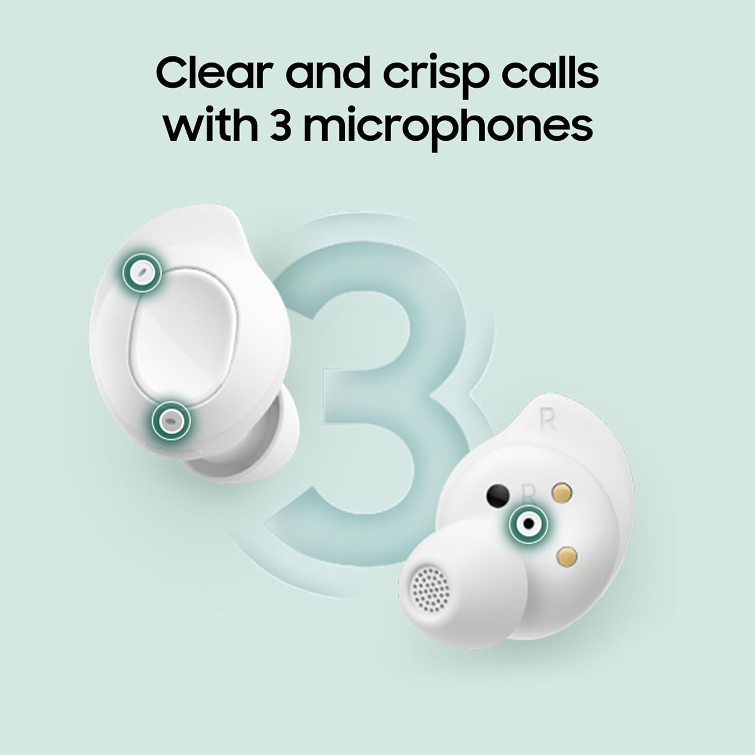 Samsung Galaxy Buds Fan Edition(Fe) SM-R400, Active Noise-Cancelling, Wireless Bluetooth V5.2 Earbuds, Android 8.0 and up - (White) image number 4