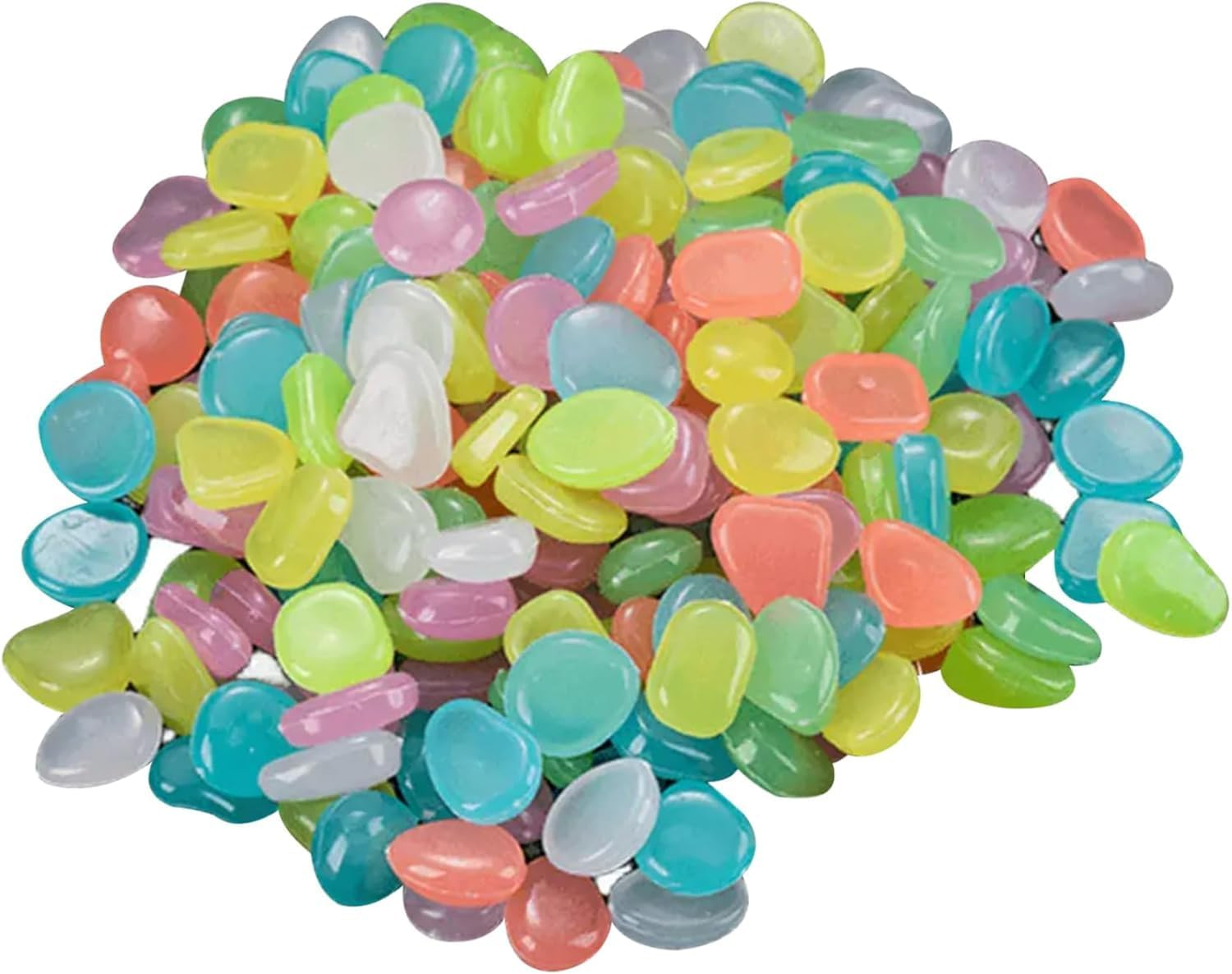 Glow in the Dark Rocks Outdoor Garden Decoration Pebbles, 400 PCS Glow Pebbles Luminous Stones for outside Patio Yard Fish Tank Aquarium Flower Bed Vase Potted Plant Decoration (Blue)