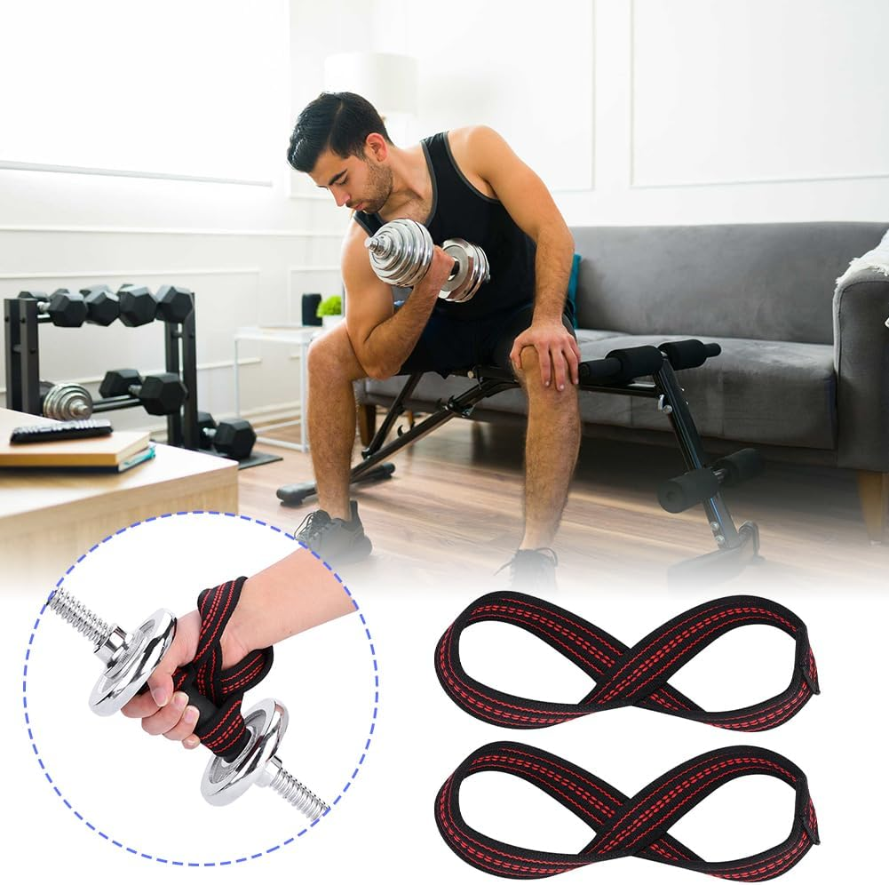 Deadlift Straps Figure 8 Loop Weight Lifting Strap Prevent Grip Slip Cross Training Strong Weightlifting Wrist Guard for Power Lifters Weightlifters Workout Enthusiasts image number 2