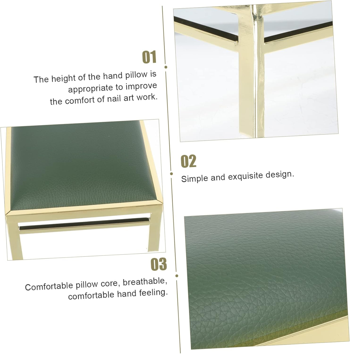 Minkissy Professional Manicure Tool Marble Hand Pillow for Nail Art Practice Wrist Support Pad Comfortable Stylish