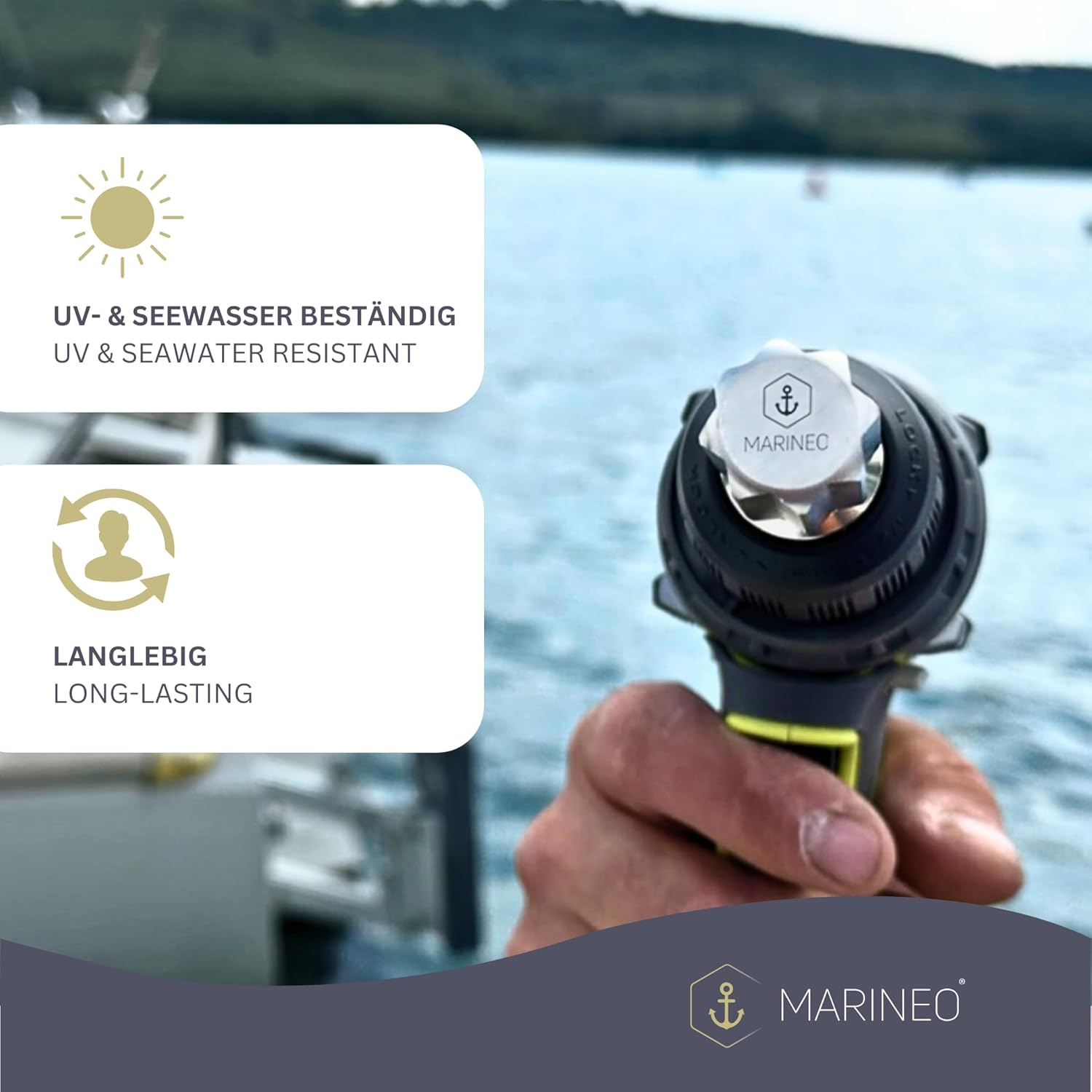 MARINEO Winch Bit - Winch Adapter for Cordless Screwdriver, Drill, Cordless Screwdriver for Electric Winch, Stainless Steel