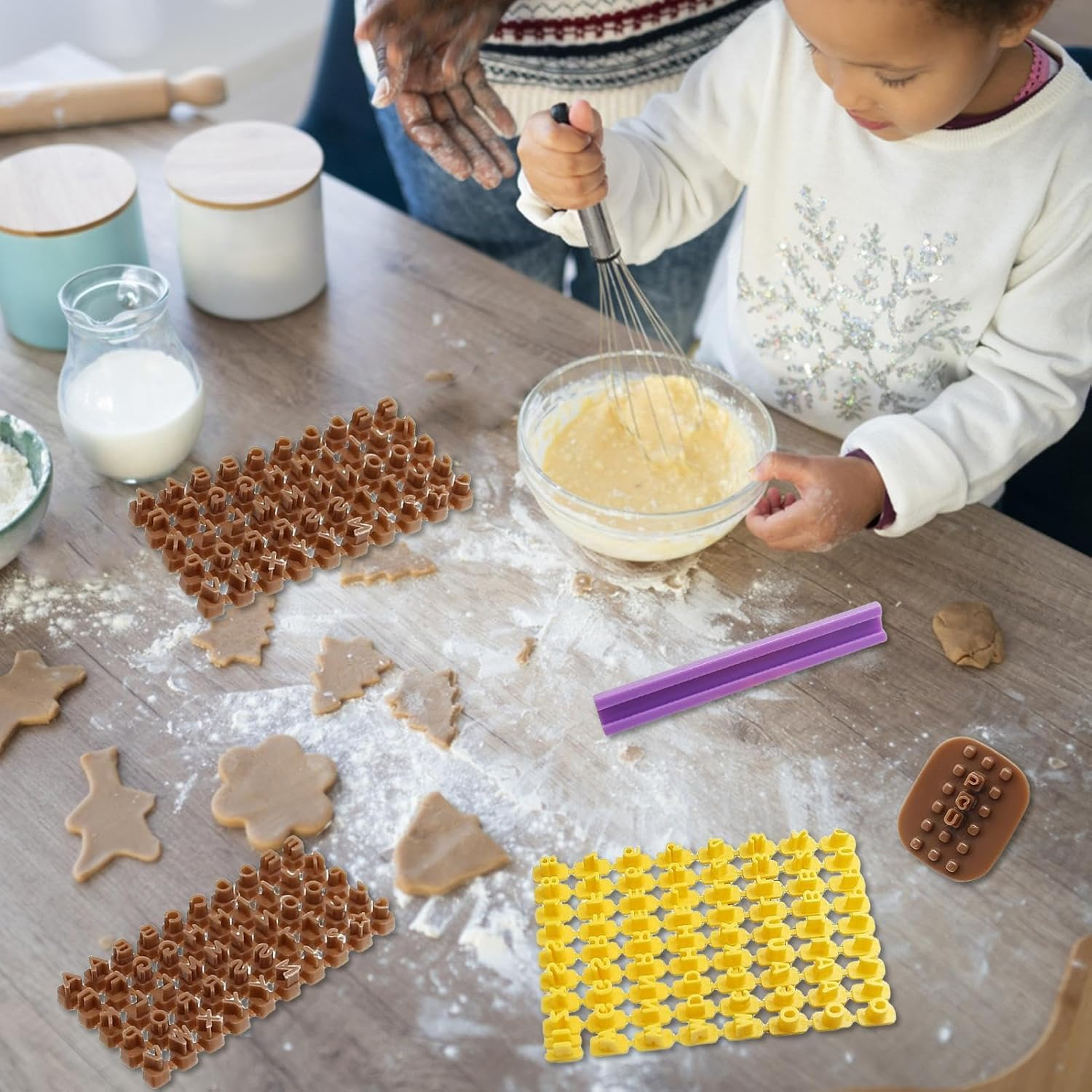 Letter Numbers Molds, Alphabet Cutters, 172 Pcs/Set Christmas Cookie Cutters Baking Molds, Creative Cookie Press, Funny Cookie Cutters for Fruit, Cookies, V image number 2