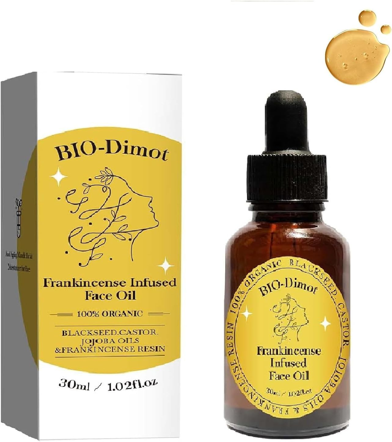 Frankincense Resin Oil for Face，Frankincense Resin Infused Organic Black Seed & Jojoba Oils,Natural Skin Care Moisturizing, Facial Anti-Aging Moisturizing Skin Serum image number 1