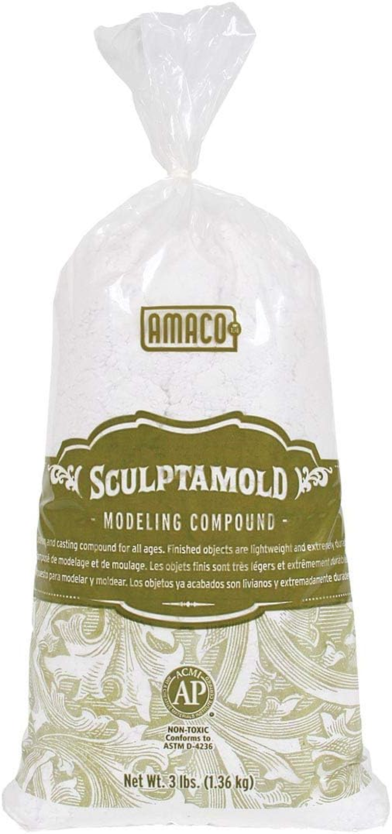 Amaco SC3 Sculptamold Modeling Compound 3Lb-White