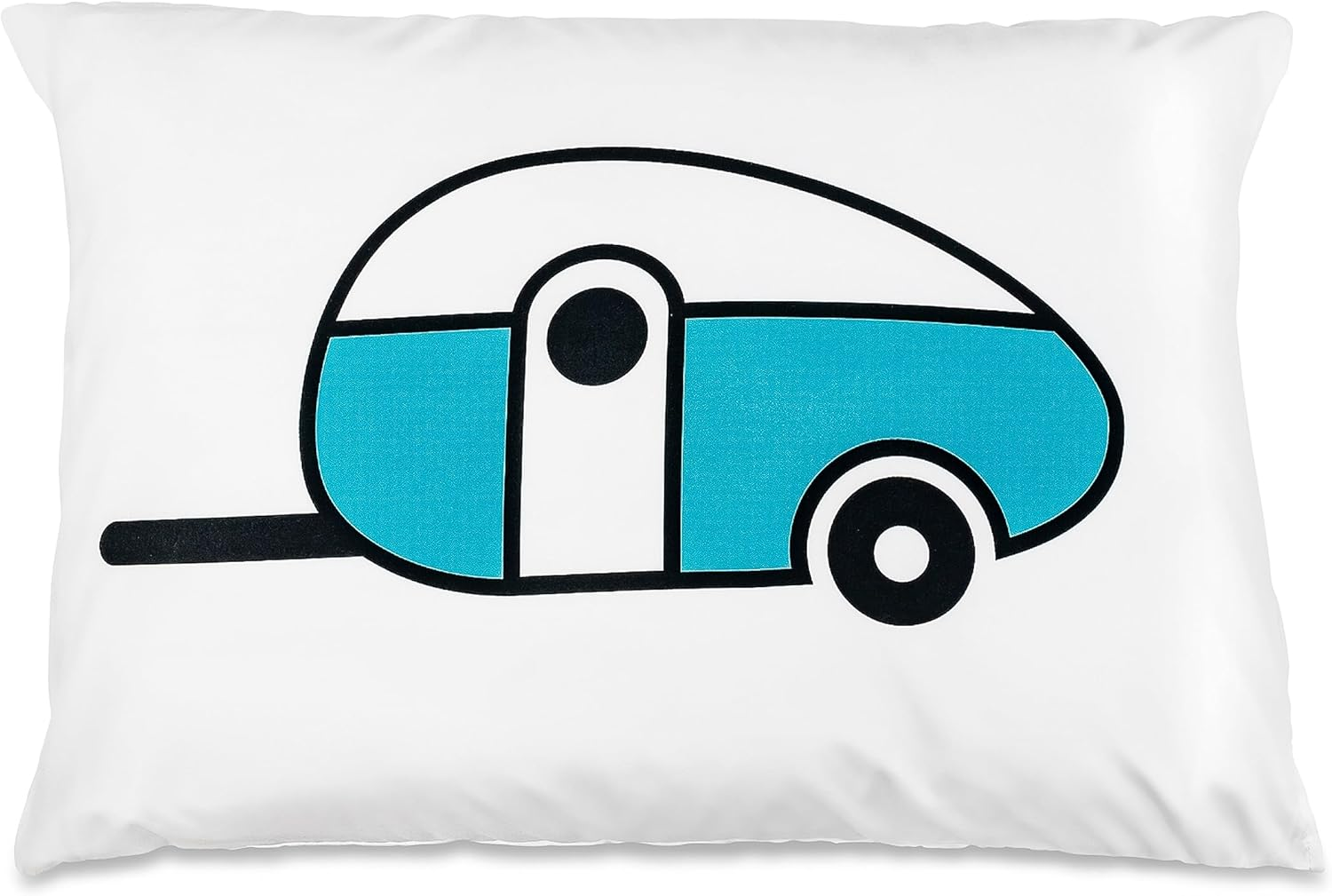 Camco Life Is Better at the Campsite Camper/Rv Queen-Sized Bed Sheet Set | Features Travel Trailer Print Design on White Background | Crafted of Soft-To-The-Touch Polyester | 4-Piece Set (53299) - Multicolor image number 6