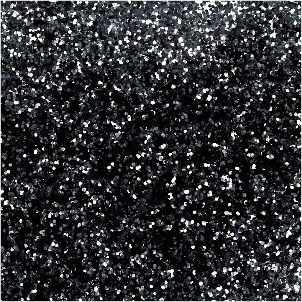 CREATIVE Organic Glitter Black 10 G, Black Glitter Powder, Glitter Powder, 100% Plastic-Free, Environmentally Friendly Craft Glitter for Many Great Applications image number 1