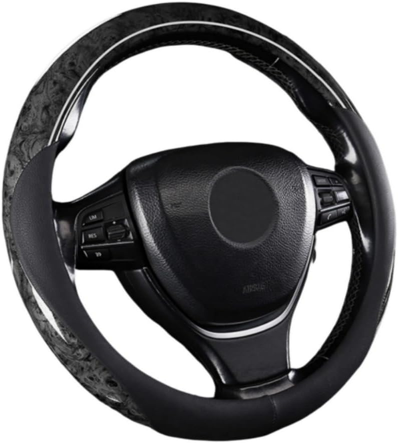 Car Steering Wheel Cover, Universal Ultra-Thin Carbon Fiber Covers Breathable,Anti-Slip, Safety, Soft, Heavy Duty for Men Women